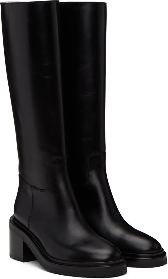 Legres Black Paneled Riding Boots - Image 4