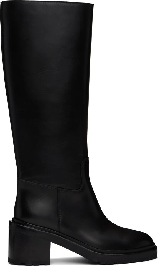 Legres Black Riding Heel Tall Boots
