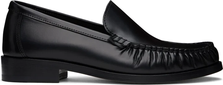 Legres Black Ruched Loafers