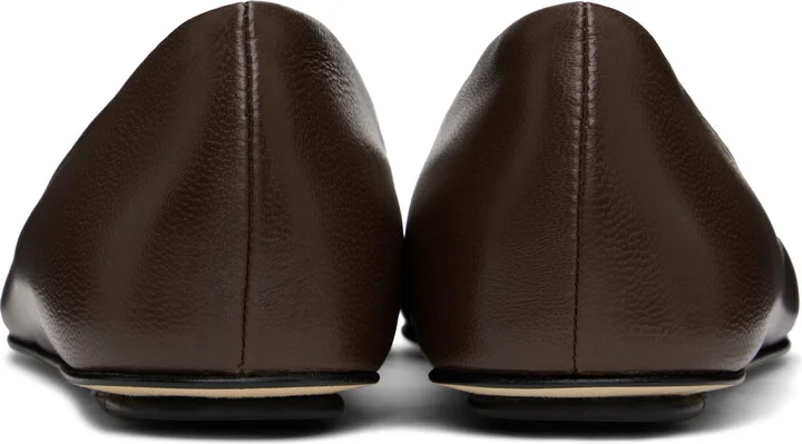 Legres Brown Nappa Leather Ballerina Flats - Image 2