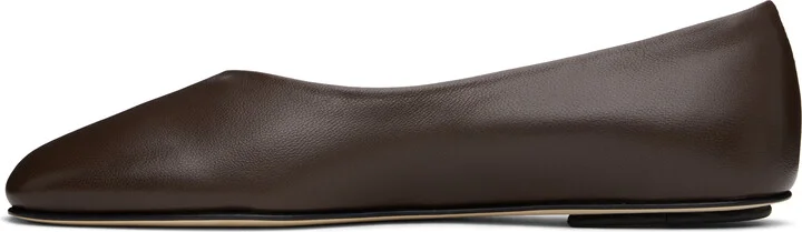 Legres Brown Nappa Leather Ballerina Flats - Image 3