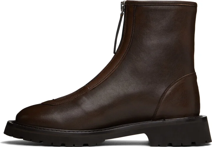 Legres Brown Zipper Boots - Image 3