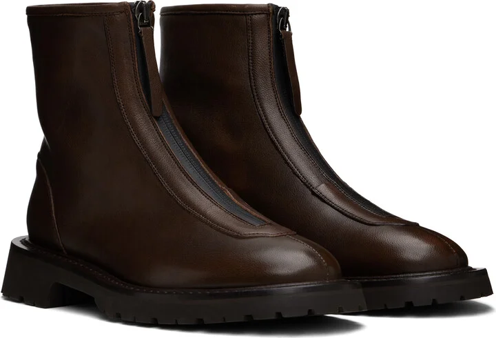 Legres Brown Zipper Boots - Image 4