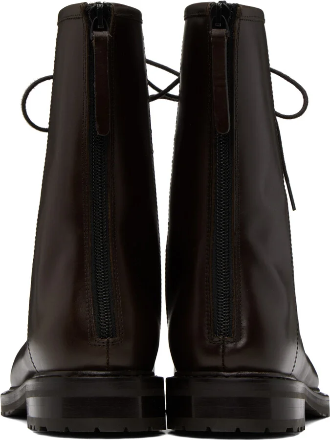 Legres Burgundy Lace-Up Combat Boots - Image 2
