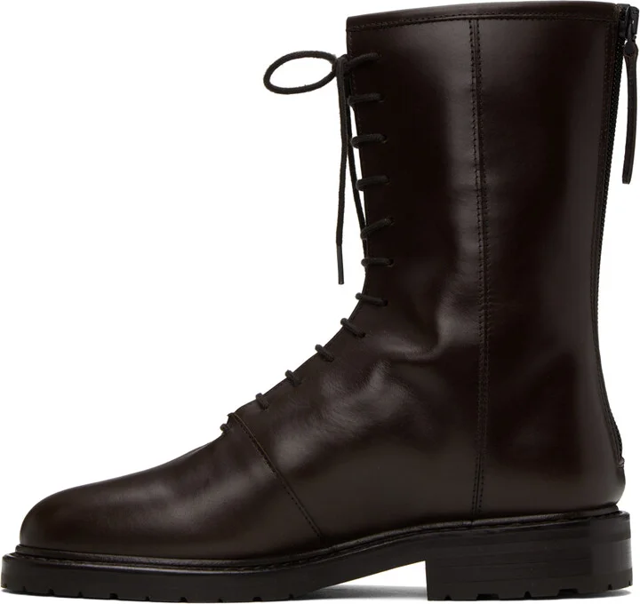 Legres Burgundy Lace-Up Combat Boots - Image 3