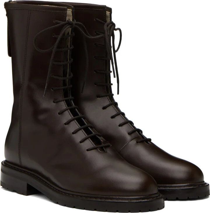 Legres Burgundy Lace-Up Combat Boots - Image 4