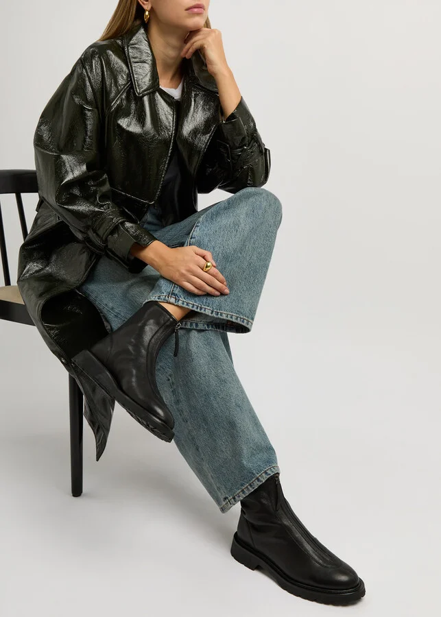 Legres Grained Leather Ankle Boots - Image 5