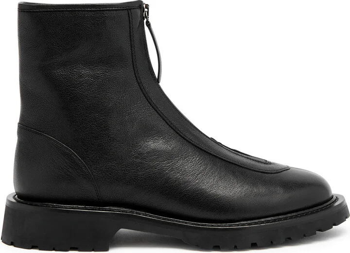 Legres Grained Leather Ankle Boots