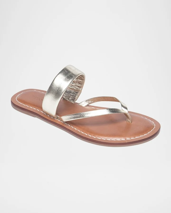 Leia Metallic Flat Thong Sandals - Image 2