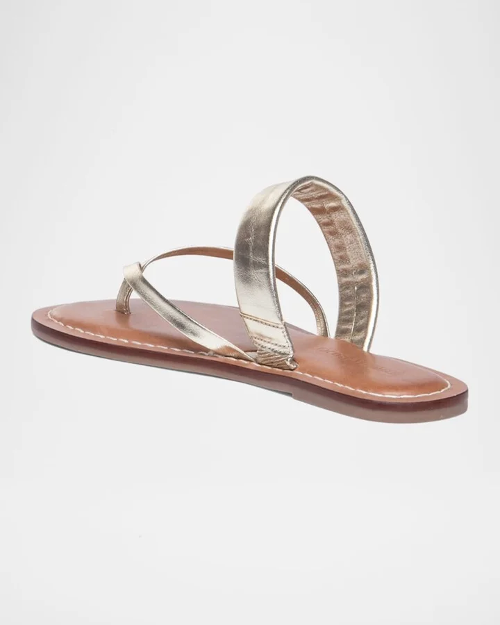 Leia Metallic Flat Thong Sandals - Image 10