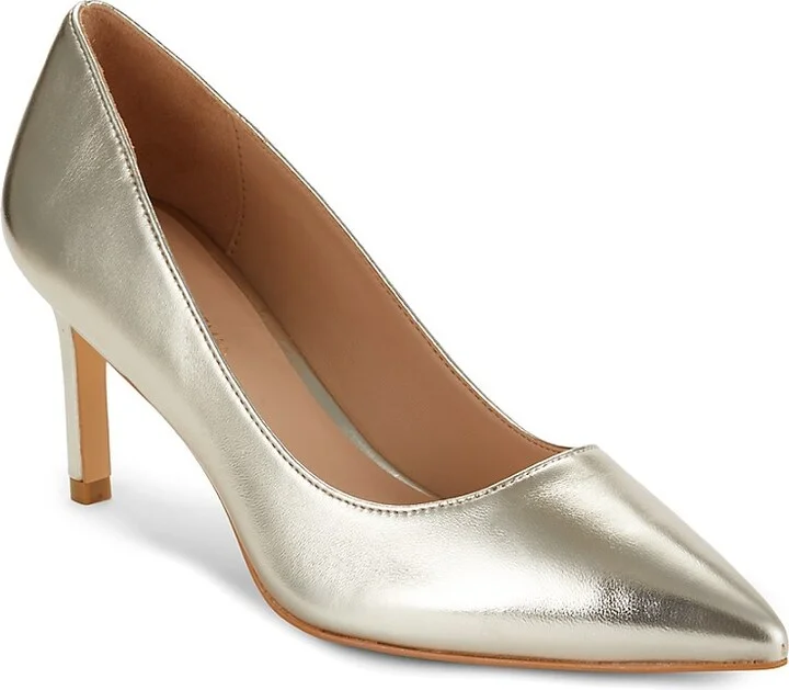 Leigh Metallic Leather Stiletto Pumps - Image 2