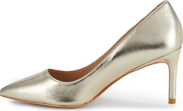 Leigh Metallic Leather Stiletto Pumps - Image 4