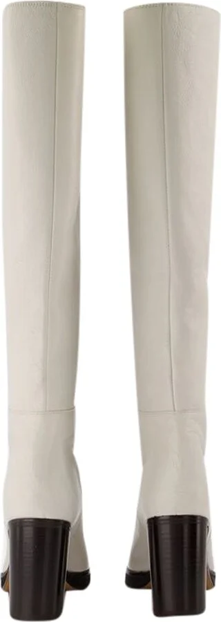 Leila Boots in White Leather