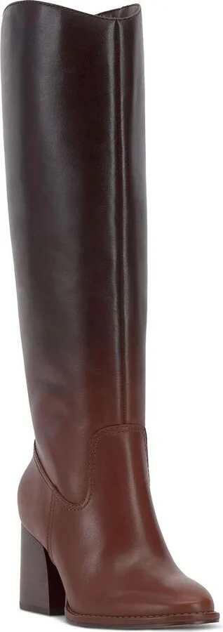 Leila Womens Wide Calf Leather Knee-High Boots