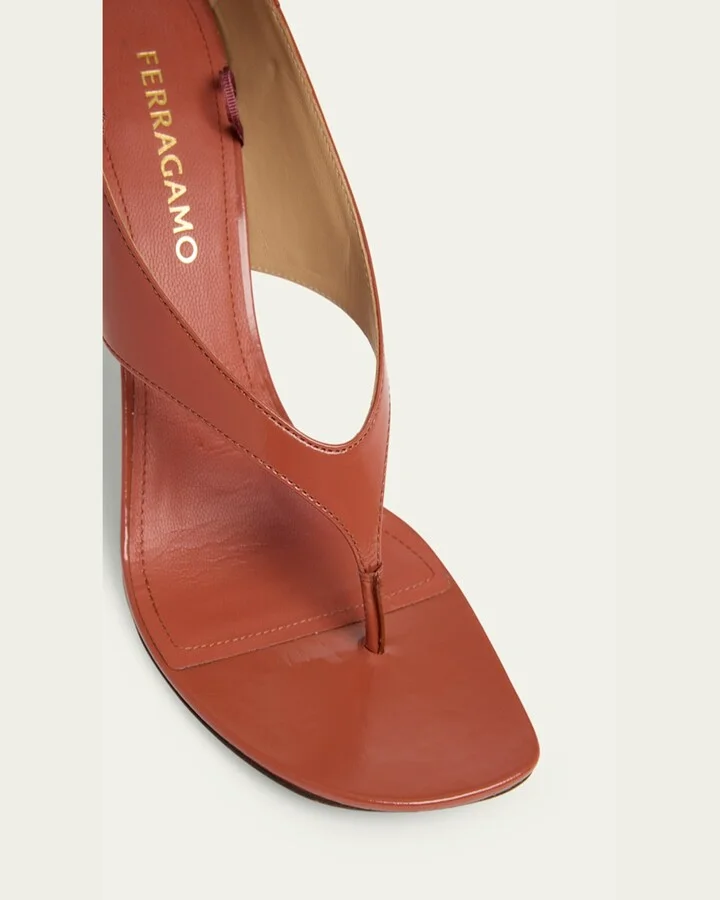 Leliu Leather Ankle-Wrap Thong Sandals - Image 3