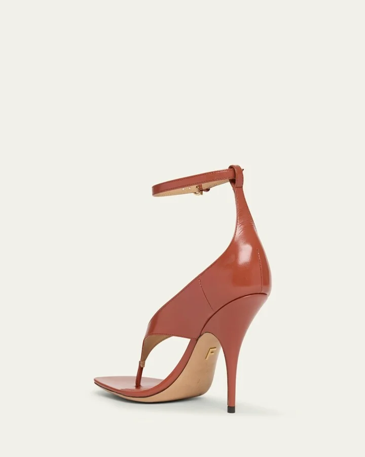 Leliu Leather Ankle-Wrap Thong Sandals - Image 4