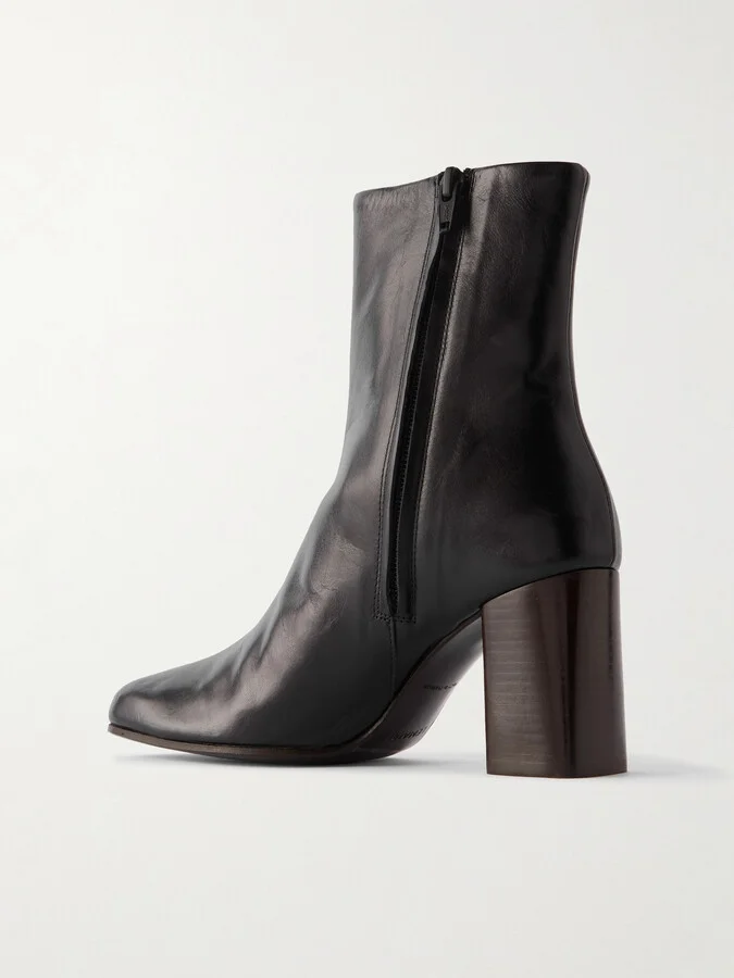 LEMAIRE - Anatomic Leather Ankle Boots - Black - Image 3