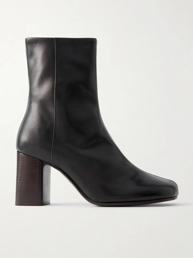 LEMAIRE - Anatomic Leather Ankle Boots - Black