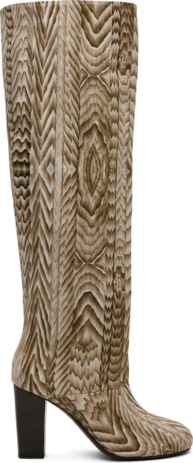 LEMAIRE Beige & Brown FreelingWaters Edition Round Toe High Boots