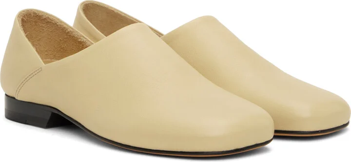 LEMAIRE Beige Leather Slippers - Image 4