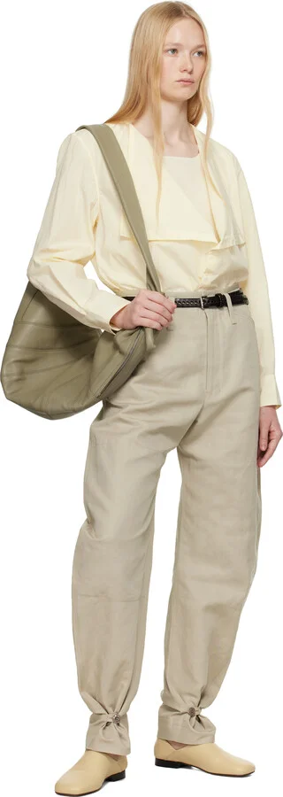 LEMAIRE Beige Leather Slippers - Image 5