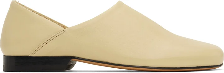 LEMAIRE Beige Leather Slippers