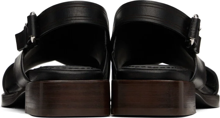 LEMAIRE Black Cross Flat Sandals - Image 2