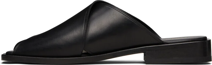 LEMAIRE Black Cross Flat Sandals - Image 3