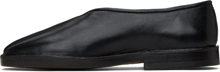 LEMAIRE Black Flat Piped Slippers - Image 3