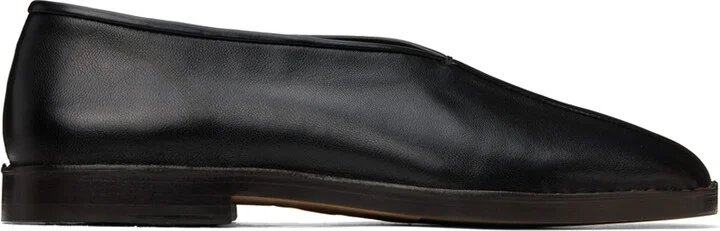 LEMAIRE Black Flat Piped Slippers