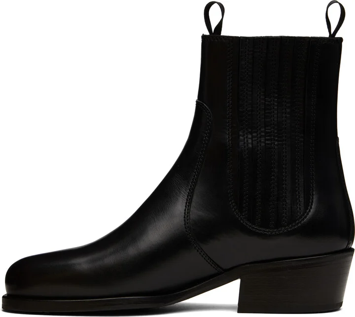 LEMAIRE Black Leather Chelsea Boots - Image 3