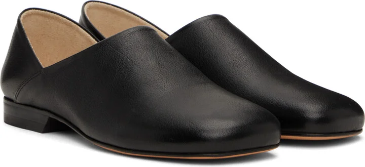 LEMAIRE Black Leather Slippers - Image 4
