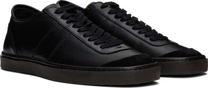 LEMAIRE Black Linoleum Basic Laced Up Sneakers - Image 4