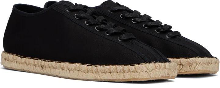 LEMAIRE Black Linoleum Laced Espadrilles - Image 4
