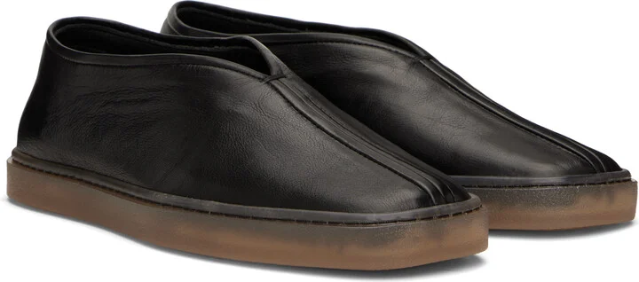 LEMAIRE Black Linoleum Piped Loafers - Image 4