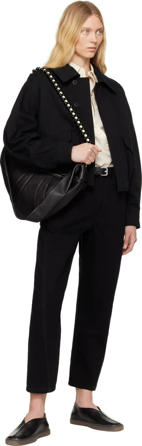 LEMAIRE Black Linoleum Piped Loafers - Image 5