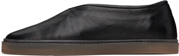 LEMAIRE Black Linoleum Piped Loafers - Image 3