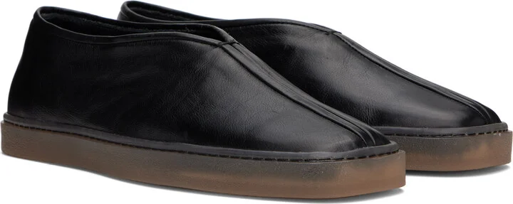 LEMAIRE Black Linoleum Piped Loafers - Image 4