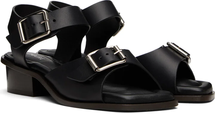 LEMAIRE Black Square 35 Heeled Sandals - Image 4