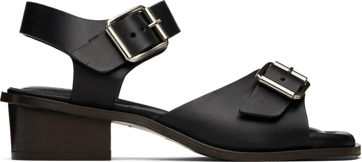LEMAIRE Black Square 35 Heeled Sandals