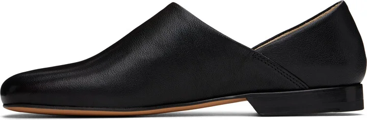 LEMAIRE Black Square Toe Slippers - Image 3