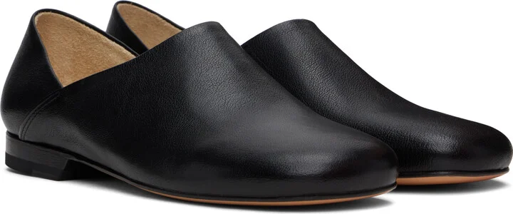 LEMAIRE Black Square Toe Slippers - Image 4