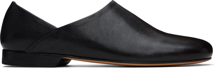 LEMAIRE Black Square Toe Slippers