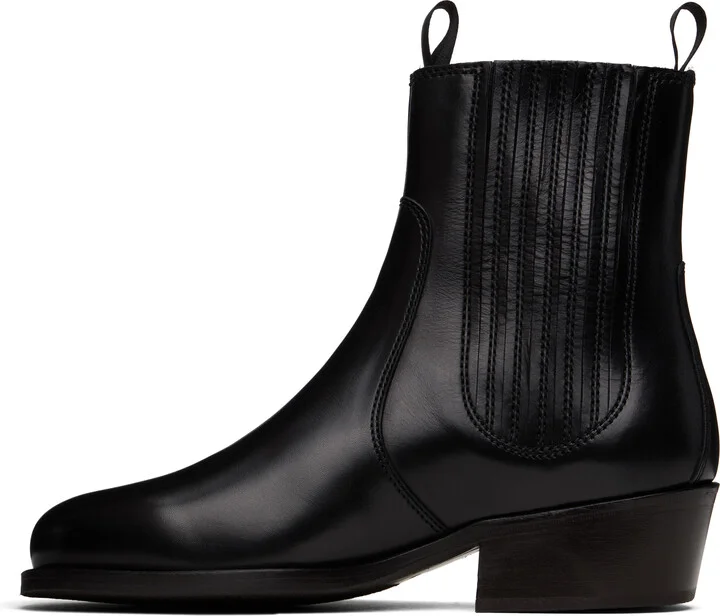 LEMAIRE Black Vegetable-Tanned Chelsea Boots - Image 3