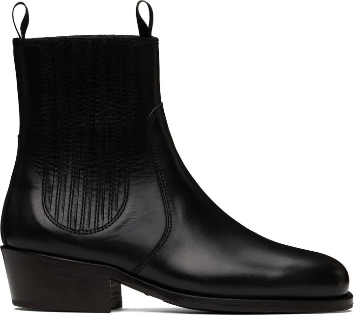 LEMAIRE Black Vegetable-Tanned Chelsea Boots