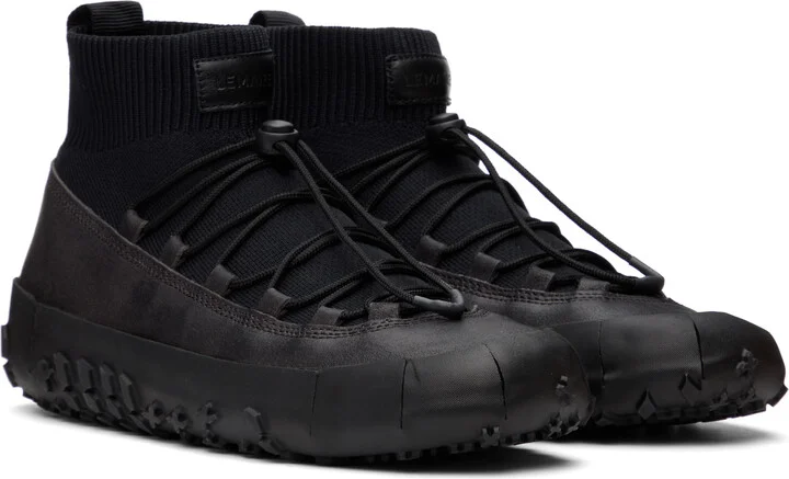 LEMAIRE Black Vibram Wrap On Sneakers - Image 4
