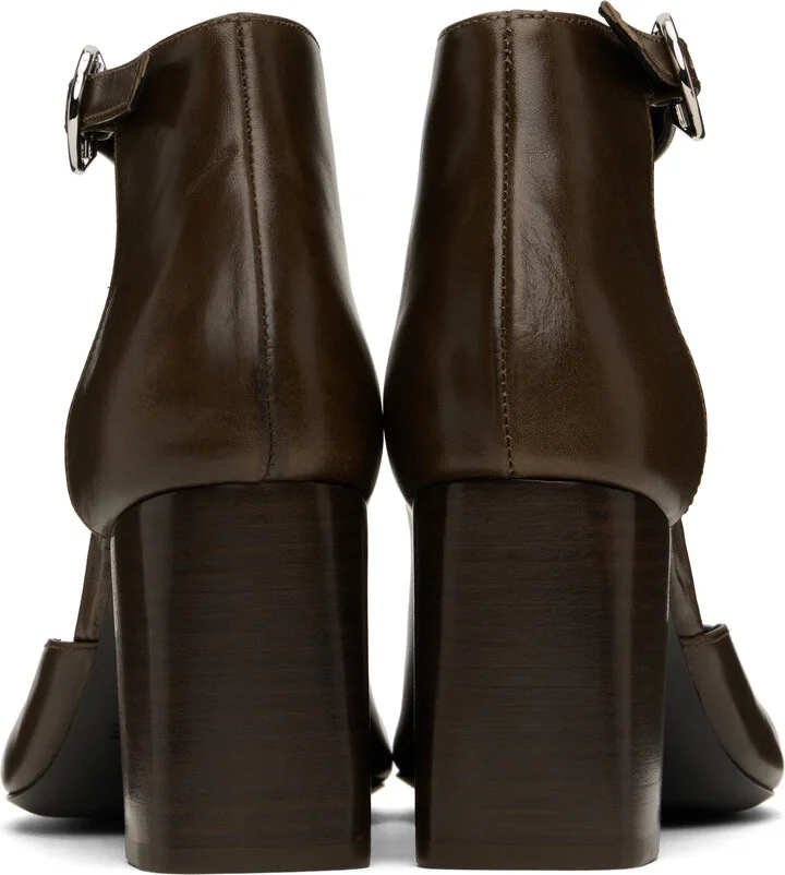LEMAIRE Brown Cut Out Ankle Boots - Image 2