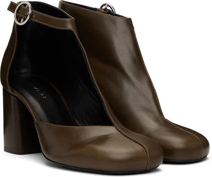 LEMAIRE Brown Cut Out Ankle Boots - Image 4