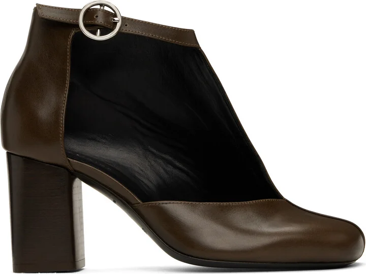 LEMAIRE Brown Cut Out Ankle Boots