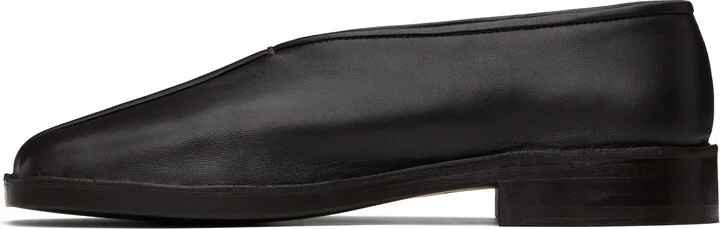 LEMAIRE Brown Flat Piped Loafers - Image 3